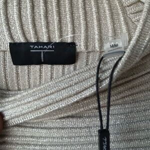 Tahari Women's Silver Cowl Neck Sweater